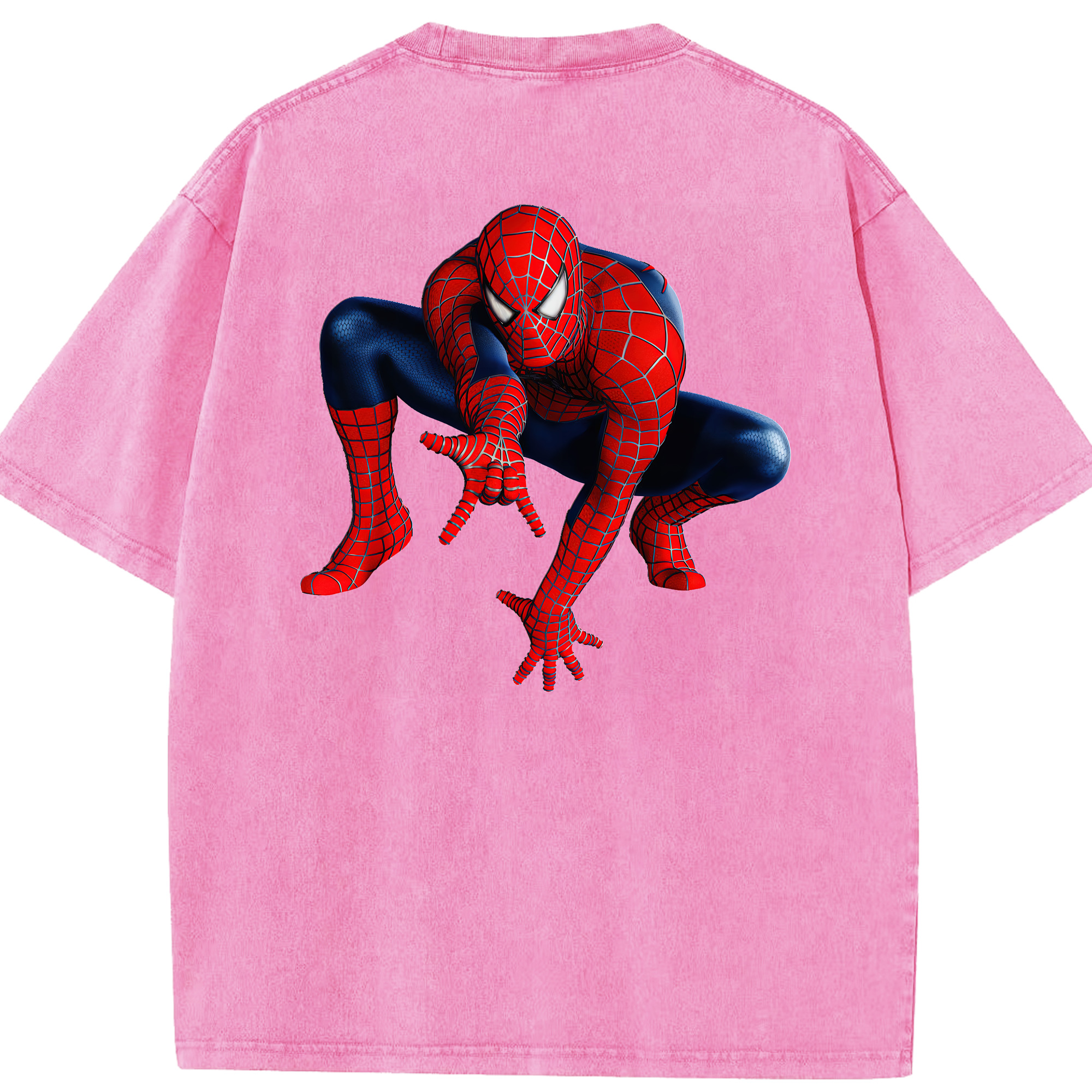 （画像用） Spider Man スパイダーマン 綿100% ヴィンテージ風 半袖Tシャツ（背面プリント）